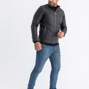 Black Leather Jacket  front zipper