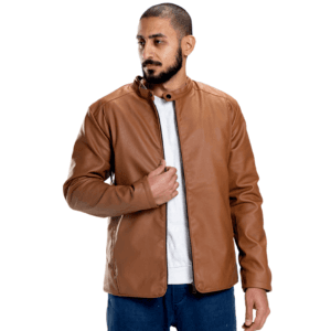 Brown Streamline Leather Jacket