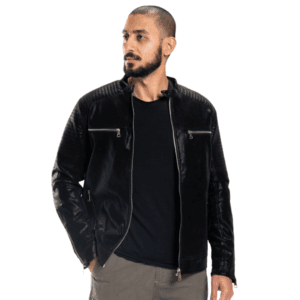 Black Glossy Leather Jacket