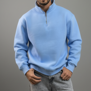 Powder Blue half-zip sweatshirt OverSize