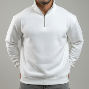 White half-zip sweatshirt OverSize